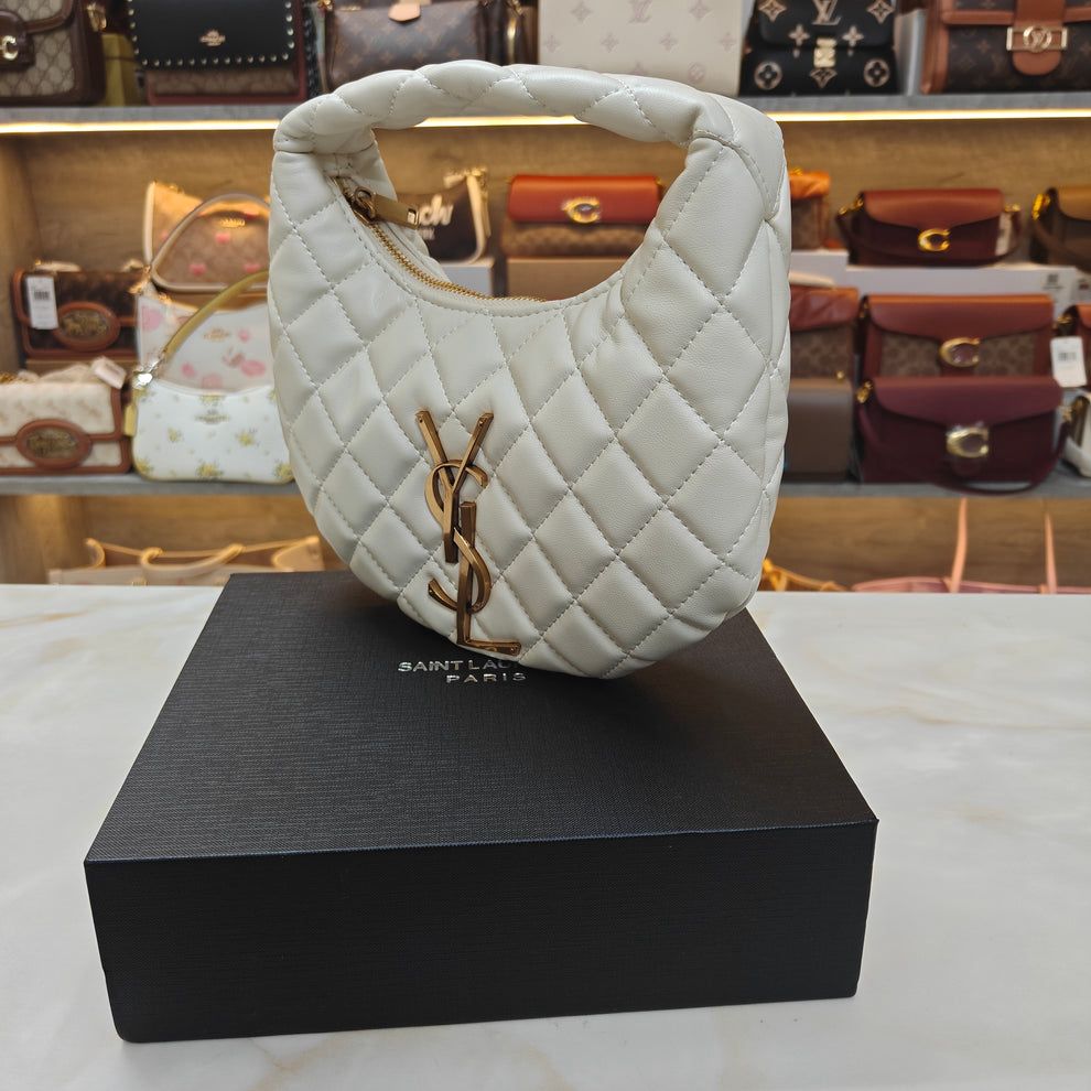 SAINT LAURENT YSL ICARINO QUILTED NAPPA – Women Bag (White)