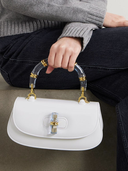 GUCCI BAMBOO 1947 – Women Top Handle Bag (White)