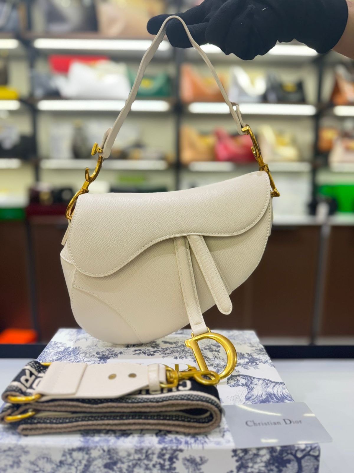 DIOR Saddle Bag – Premium Quality Designer Women Bag (White)