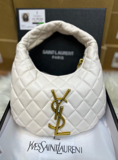 SAINT LAURENT YSL ICARINO QUILTED NAPPA – Women Bag (White)