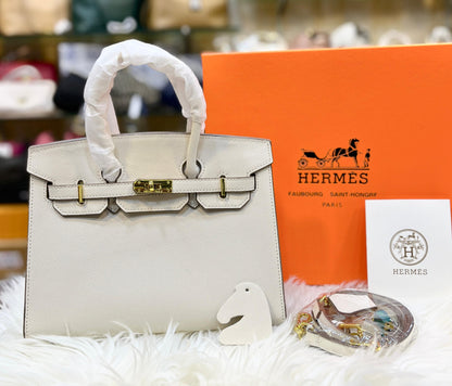 HERMÈS Birkin 25 Bleu Nuit Togo – Women Bag with Gold Hardware | Premium Collection (White)