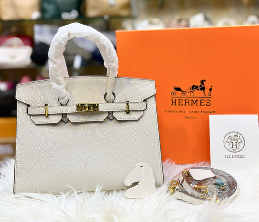 HERMÈS Birkin 25 Bleu Nuit Togo – Women Bag with Gold Hardware | Premium Collection (White)