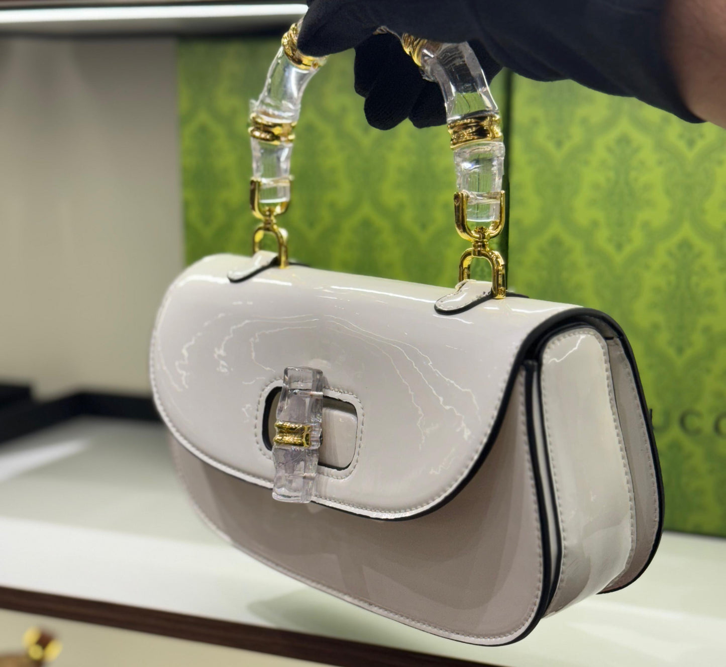 GUCCI BAMBOO 1947 – Women Top Handle Bag (White)