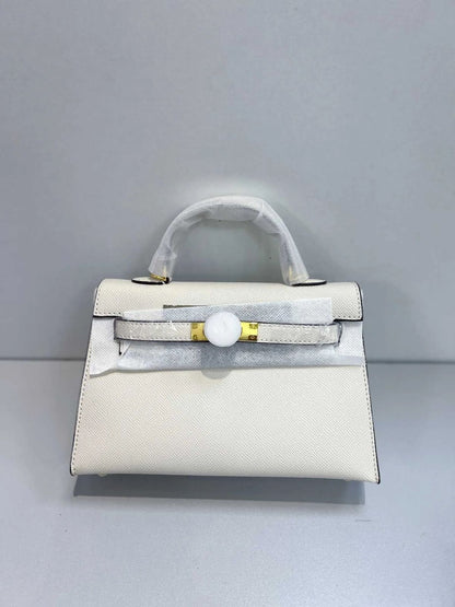 HERMÈS KELLY SELLIER 25CM – Women Bag | Luxury Leather Top Handle & Shoulder Bag (White)