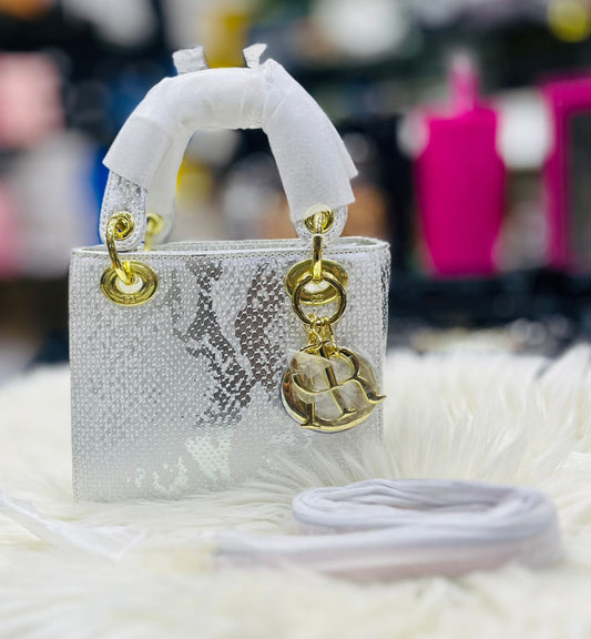 DIOR Lady Dior Mini Python Skin – Women Bag (White)