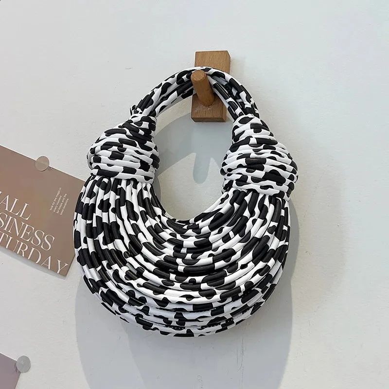 BOTTEGA VENETA Double Knot Women Bag – Premium Handbag with Signature Knotted Design (Black & White Design B)