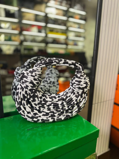 BOTTEGA VENETA Double Knot Women Bag – Premium Handbag with Signature Knotted Design (Black & White Design B)