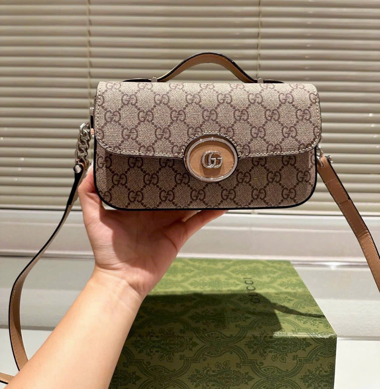 Gucci Petite GG Mini Shoulder Bag For women (Brown)