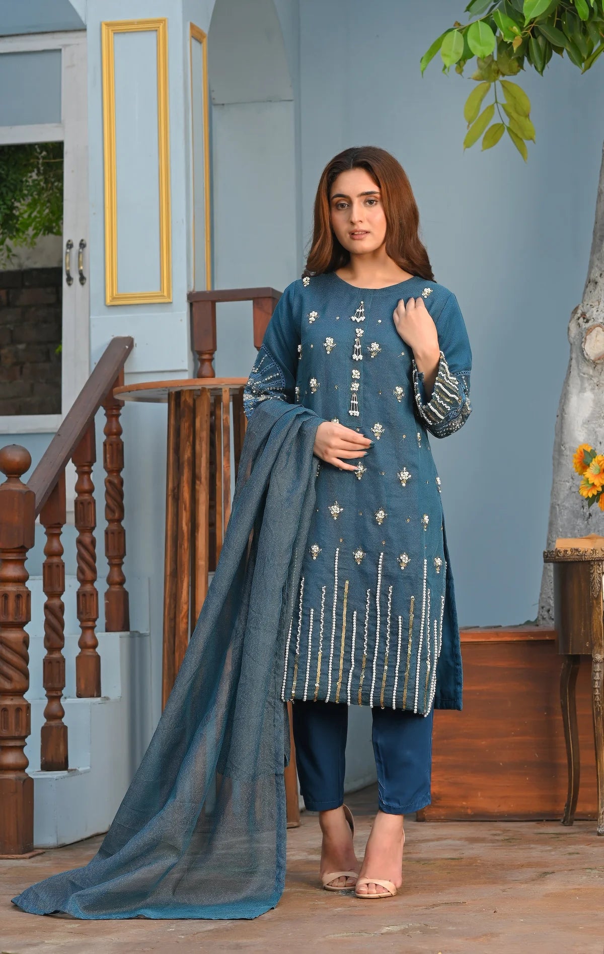 Flosa Handwork Stitched 3-pc (Zinc)